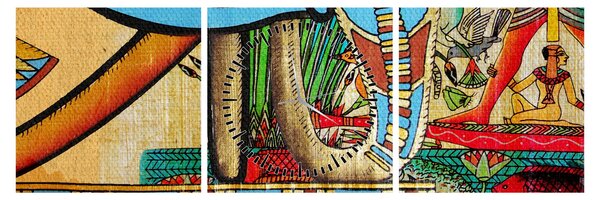 Tablou - Pictură egipteană (cu ceas) (90x30 cm)