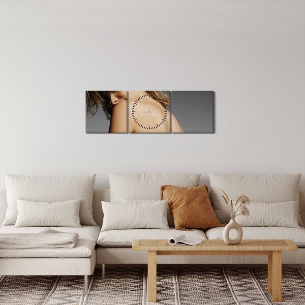 Tablou - Imaginea unei femei care face baie (cu ceas) (90x30 cm)