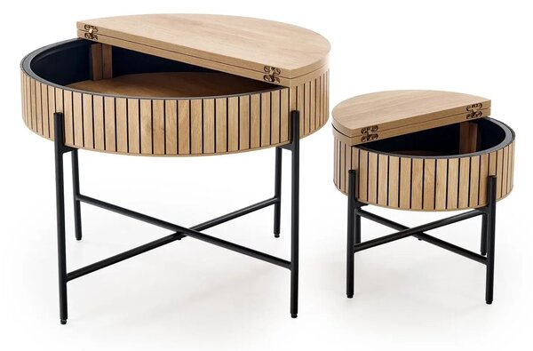 Set 2 masute cafea DANTE, stejar/negru
