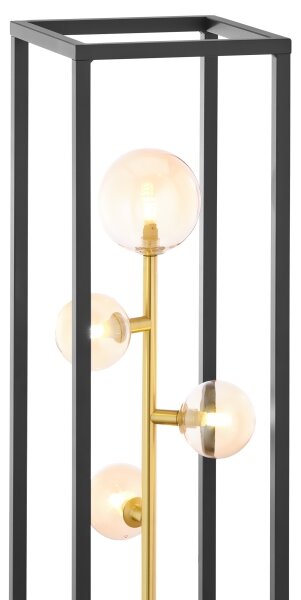 Jupiter 1911 - Lampadar NEPTUN 4xG9/14W/230V auriu/negru/bej fumuriu