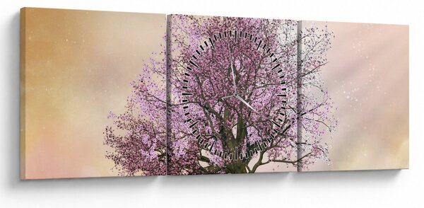 Tablou - Copacul înflorit în deal (cu ceas) (90x30 cm)