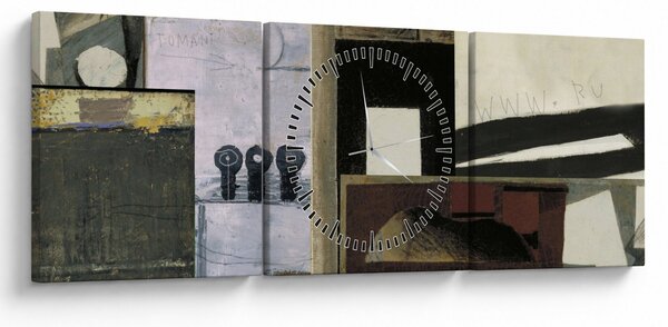 Tablou - Cubism (cu ceas) (90x30 cm)