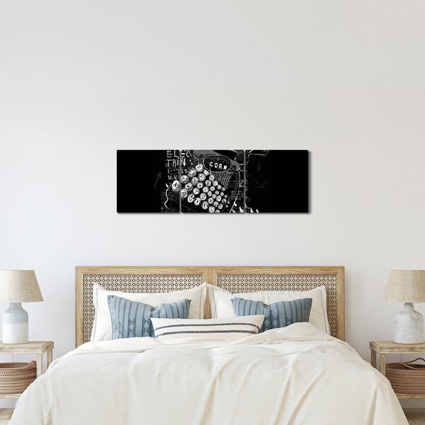 Tablou - Desen în stilul lui Banksy (cu ceas) (90x30 cm)