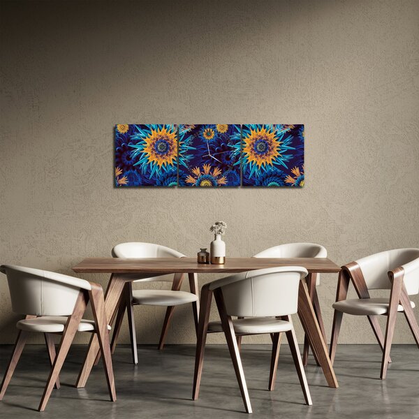 Tablou - 3D flori (cu ceas) (90x30 cm)