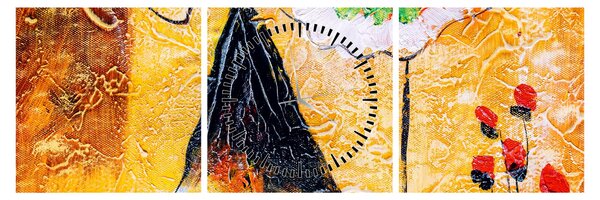 Tablou - Balerine dansînd, pictură în ulei (cu ceas) (90x30 cm)