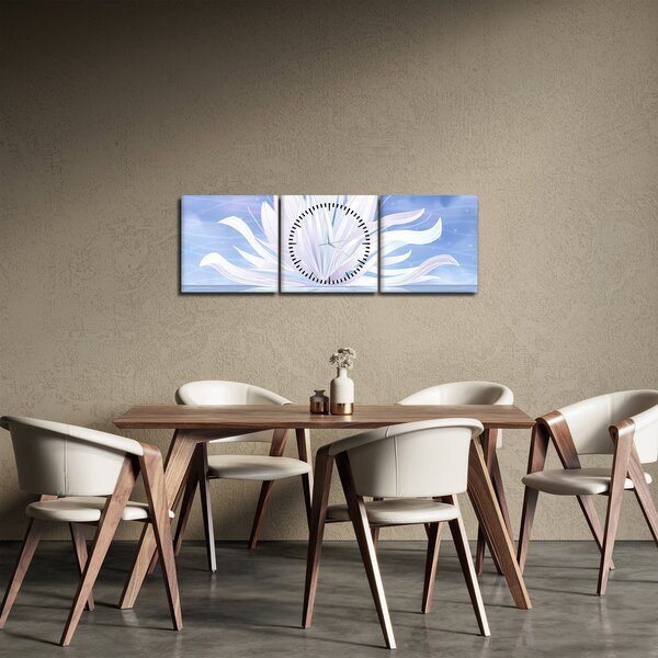 Tablou - Floare de lotus (cu ceas) (90x30 cm)