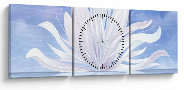 Tablou - Floare de lotus (cu ceas) (90x30 cm)