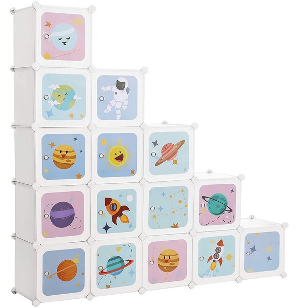 Depozitare jocuri cu 15 cuburi, dulap organizator de jocuri, 153 x 31 x 153 cm | SONGMICS