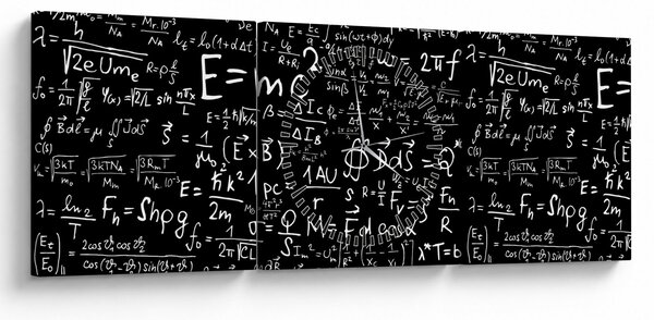Tablou - Matematică (cu ceas) (90x30 cm)