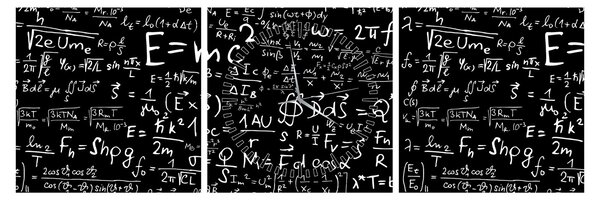 Tablou - Matematică (cu ceas) (90x30 cm)