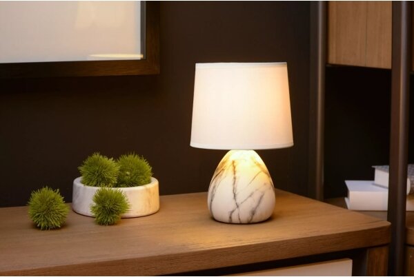 Lampă de masă MARMO 1xE14/40W/230V alb Lucide 47508/81/31
