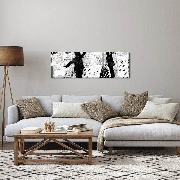 Tablou - Artă stradală - zarvă (cu ceas) (90x30 cm)