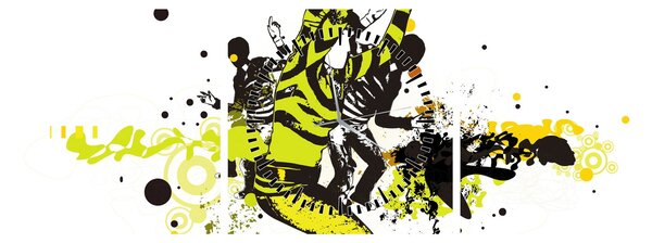 Tablou - Street dance (cu ceas) (90x30 cm)