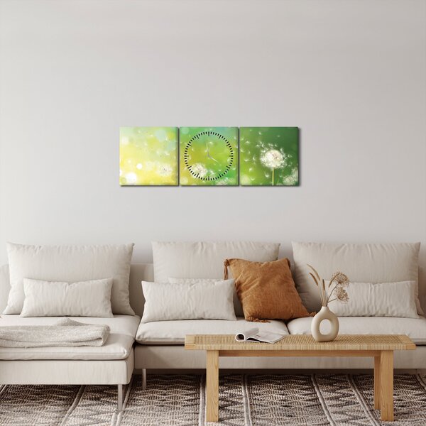 Tablou - Păpădie înflorită (cu ceas) (90x30 cm)