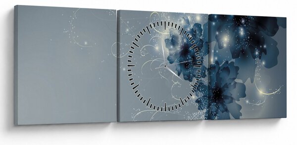 Tablou - Flori delicate (cu ceas) (90x30 cm)