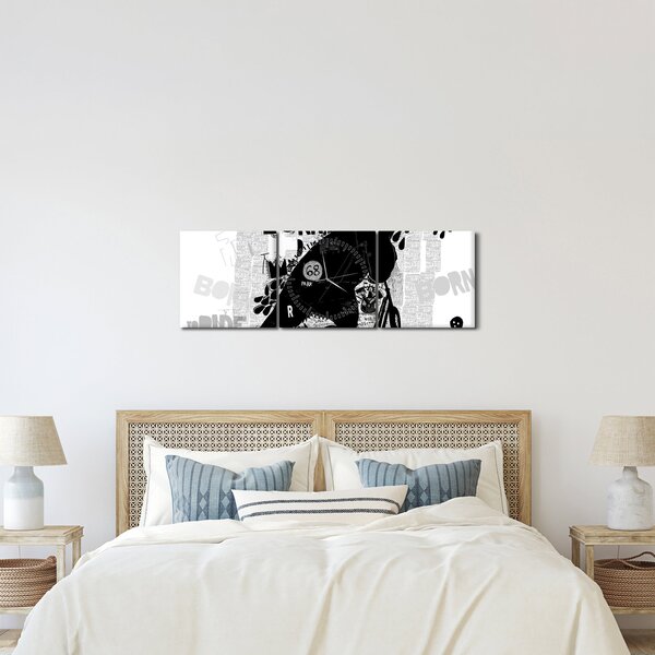 Tablou - Născut să călătorească (cu ceas) (90x30 cm)