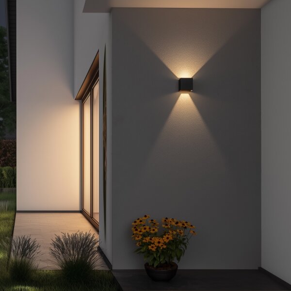 Aplică LED de exterior Brilagi CUBE LED/6W/230V antracit IP54