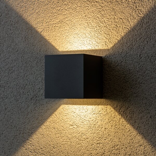 Aplică LED de exterior Brilagi CUBE LED/6W/230V antracit IP54