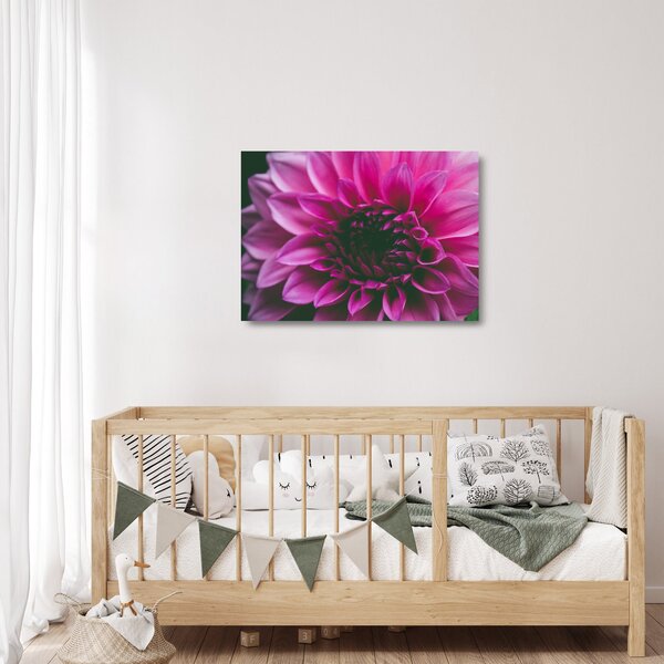 Tablou pe sticlă cu floarea roz (70x50 cm)