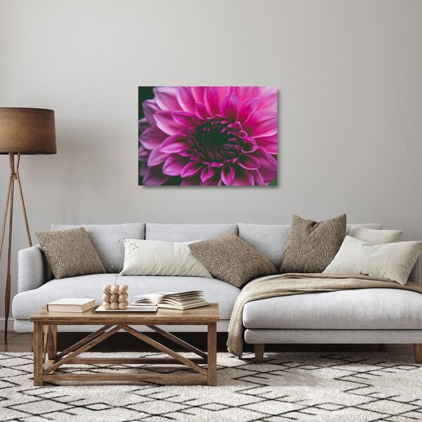 Tablou pe sticlă cu floarea roz (70x50 cm)