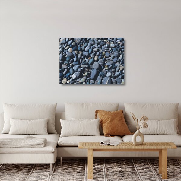 Tablou pe sticlă cu pietre pe plajă (70x50 cm)