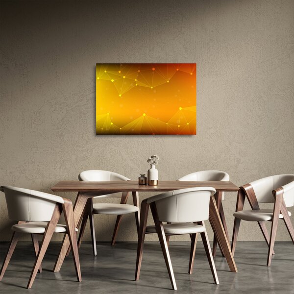 Tablou pe sticlă abstract galben (70x50 cm)