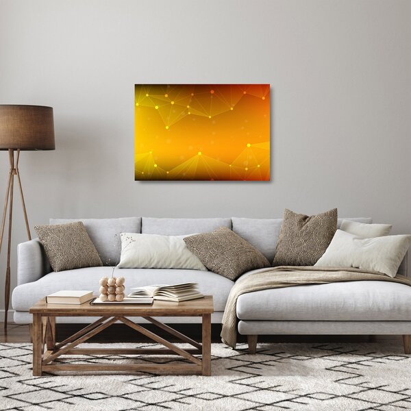 Tablou pe sticlă abstract galben (70x50 cm)