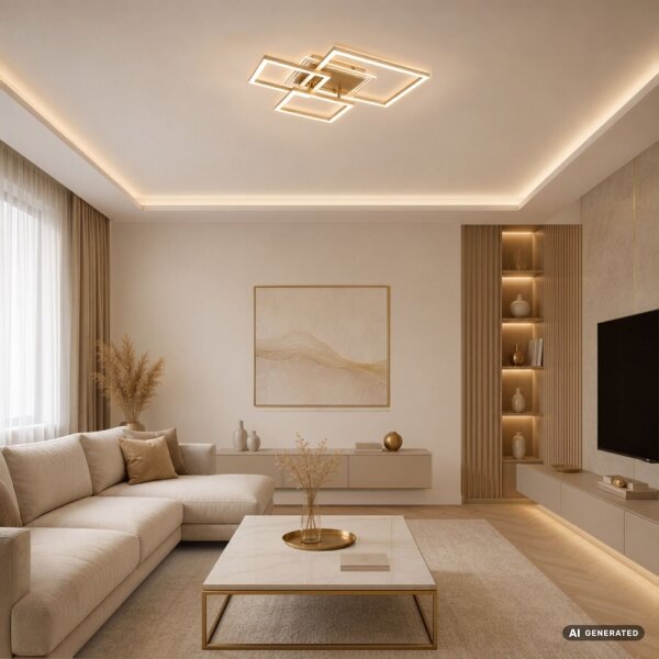 Rabalux 71488 - plafonieră LED OTTAVIA LED/40W/230V 3000K 50x50 cm auriu
