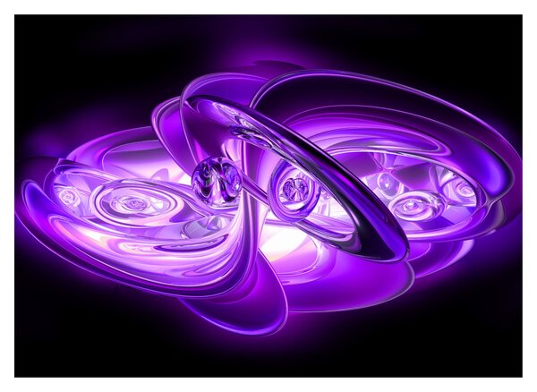 Tablou pe sticlă fractalilor în violet (70x50 cm)