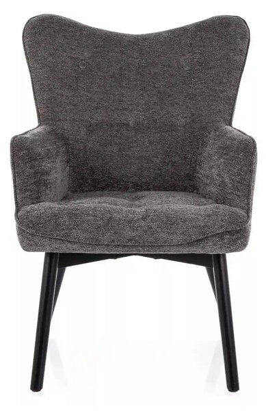 Fotoliu CARMEN, stofa clasica gri inchis - Raven 15, 72x75x99 cm