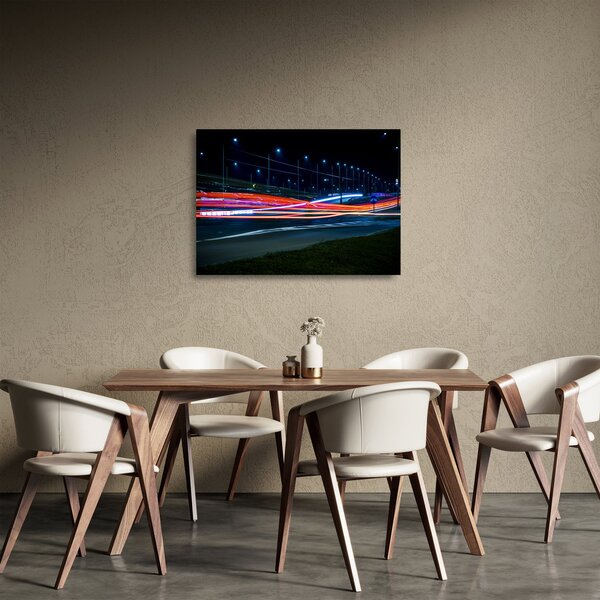 Tablou pe sticlă orașului nocturn (70x50 cm)