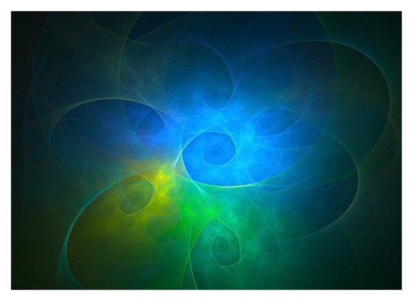 Tablou pe sticlă cu abstracțiune albastră (70x50 cm)