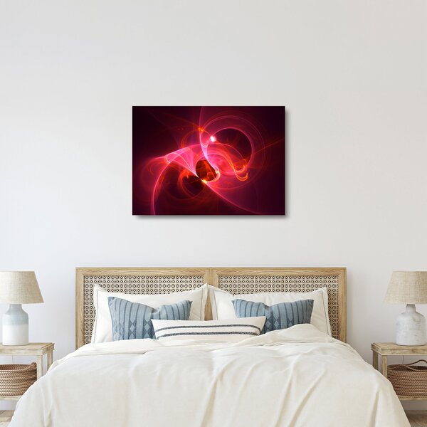 Tablou pe sticlă modern cu abstacție roz (70x50 cm)