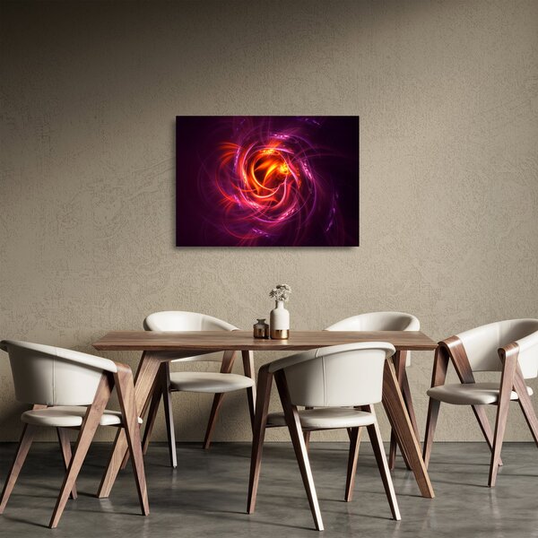 Tablou pe sticlă cu abstracțiune modernă care luminează (70x50 cm)