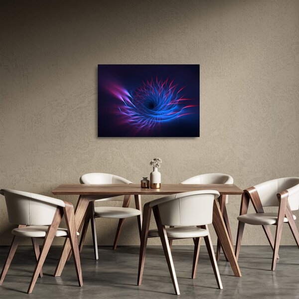 Tablou pe sticlă - abstaracție cu floare (70x50 cm)