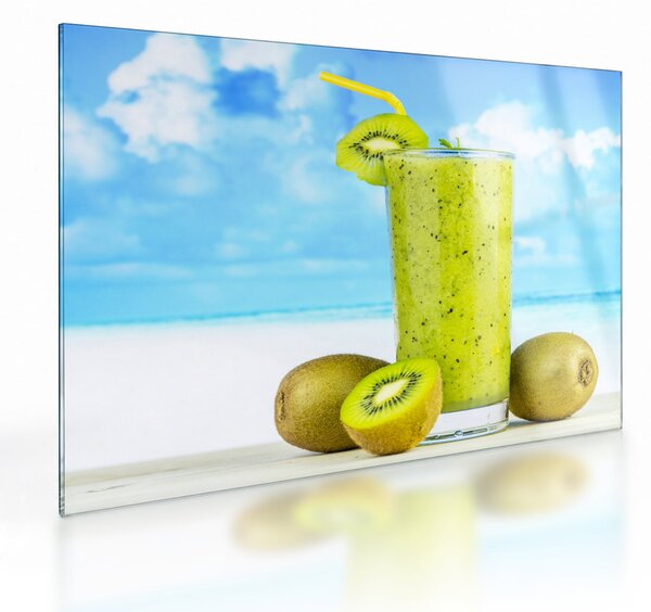 Tablou pe sticlă - smoothie kiwi (70x50 cm)