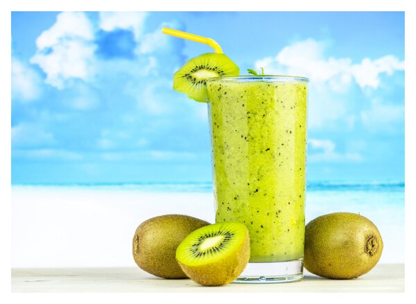 Tablou pe sticlă - smoothie kiwi (70x50 cm)
