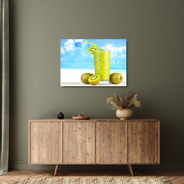 Tablou pe sticlă - smoothie kiwi (70x50 cm)