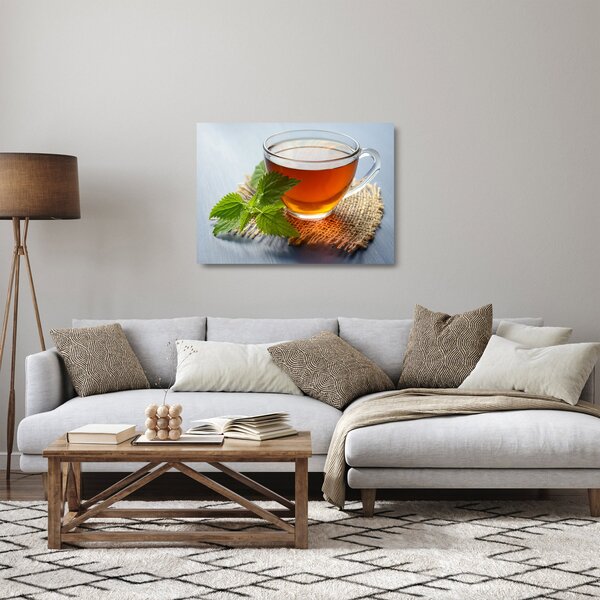 Tablou pe sticlă cu ceașca cu ceai (70x50 cm)