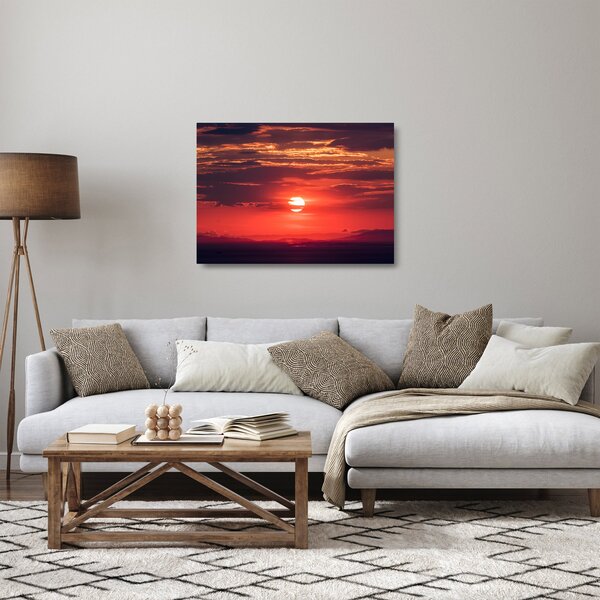 Tablou pe sticlă cu soarele colorat (70x50 cm)