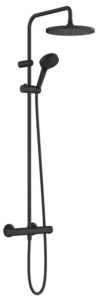 Hansgrohe Vernis Blend - Set duș Showerpipe 240 S cu termostat, 2 jeturi, EcoSmart, negru mat 26428670