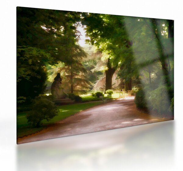 Tablou pe sticlă cu parc (70x50 cm)