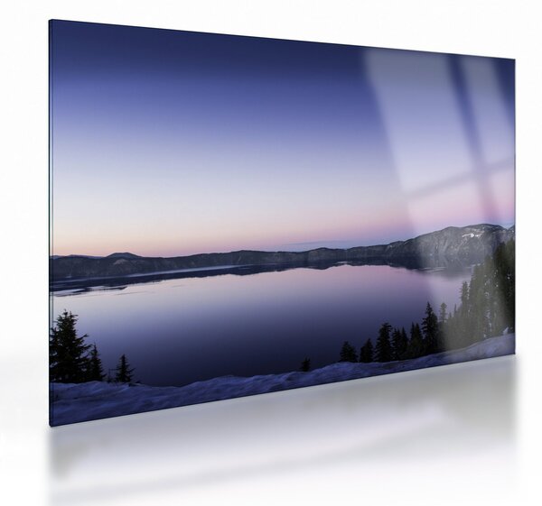 Tablou pe sticlă cu lac (70x50 cm)