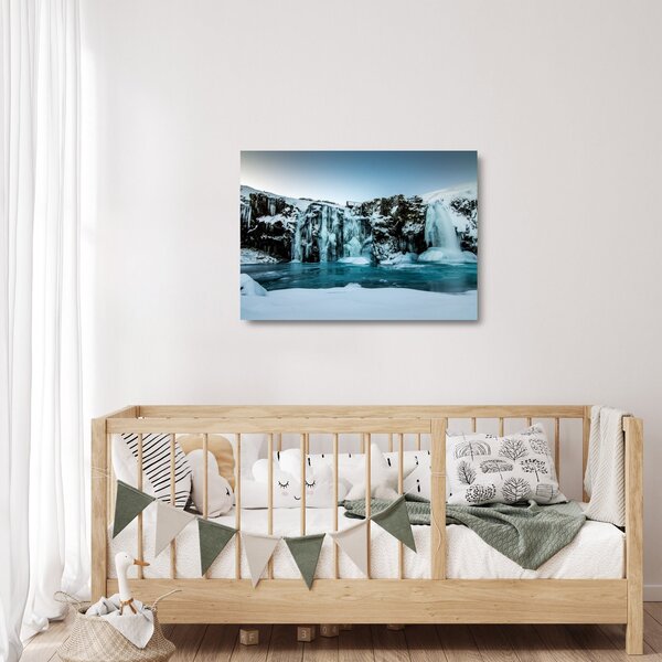 Tablou pe sticlă cu cascade înghețate (70x50 cm)