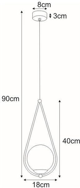 Kaja Neve Black lampă suspendată 1x40 W negru K-4770
