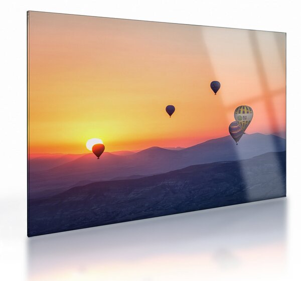 Tablou pe sticlă cu baloane de aer cald (70x50 cm)