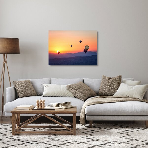 Tablou pe sticlă cu baloane de aer cald (70x50 cm)