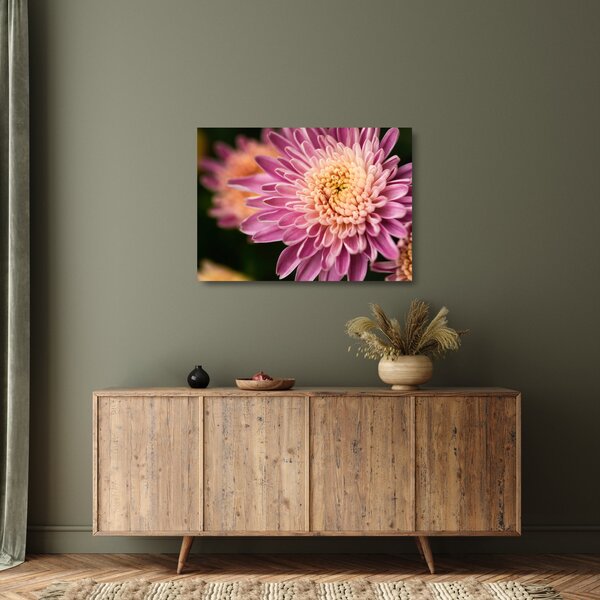 Tablou pe sticlă detailat cu flori (70x50 cm)
