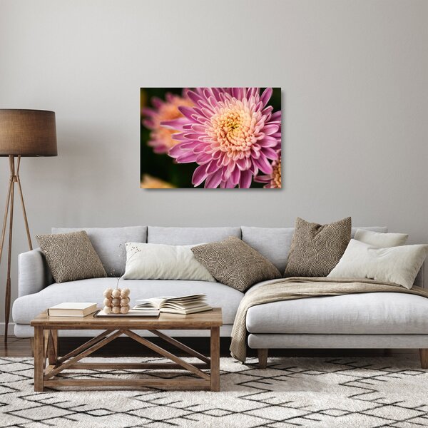 Tablou pe sticlă detailat cu flori (70x50 cm)