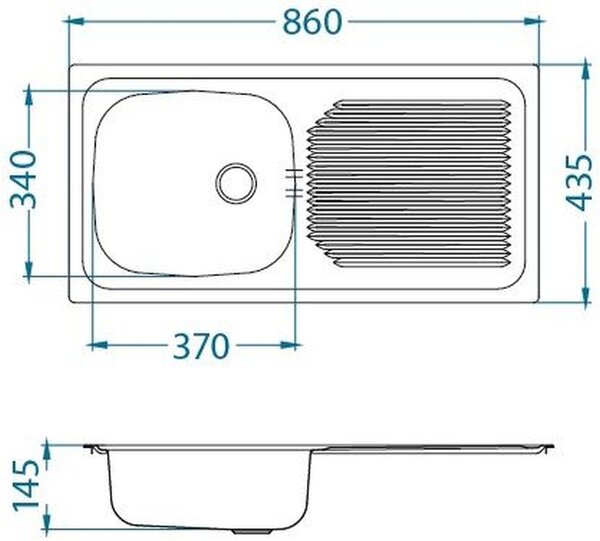 Alveus Basic chiuveta din otel 86x43.5 cm oţel 1008843